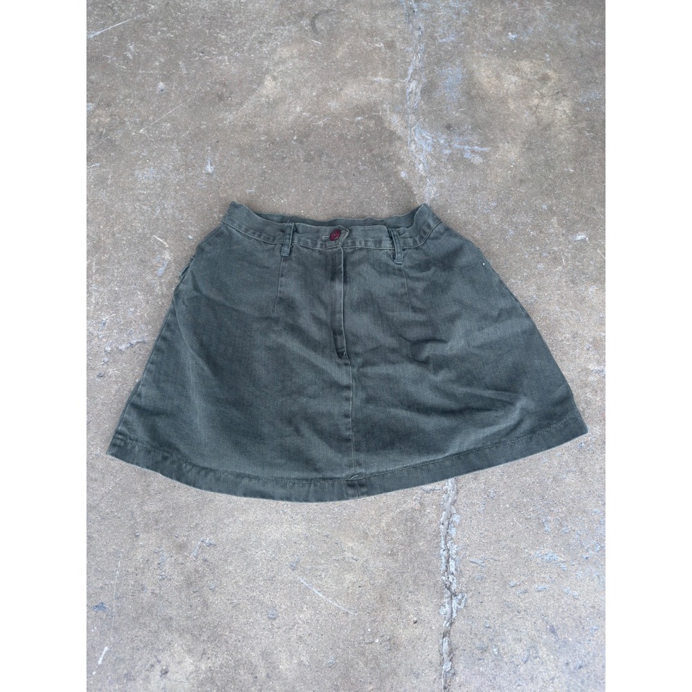 Vintage 90s American People Rampage Olive Green Cotton Mini Skirt